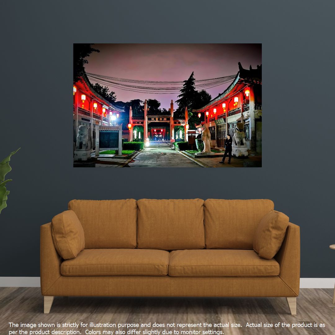 Ancient School on Calligraphy Street at Night