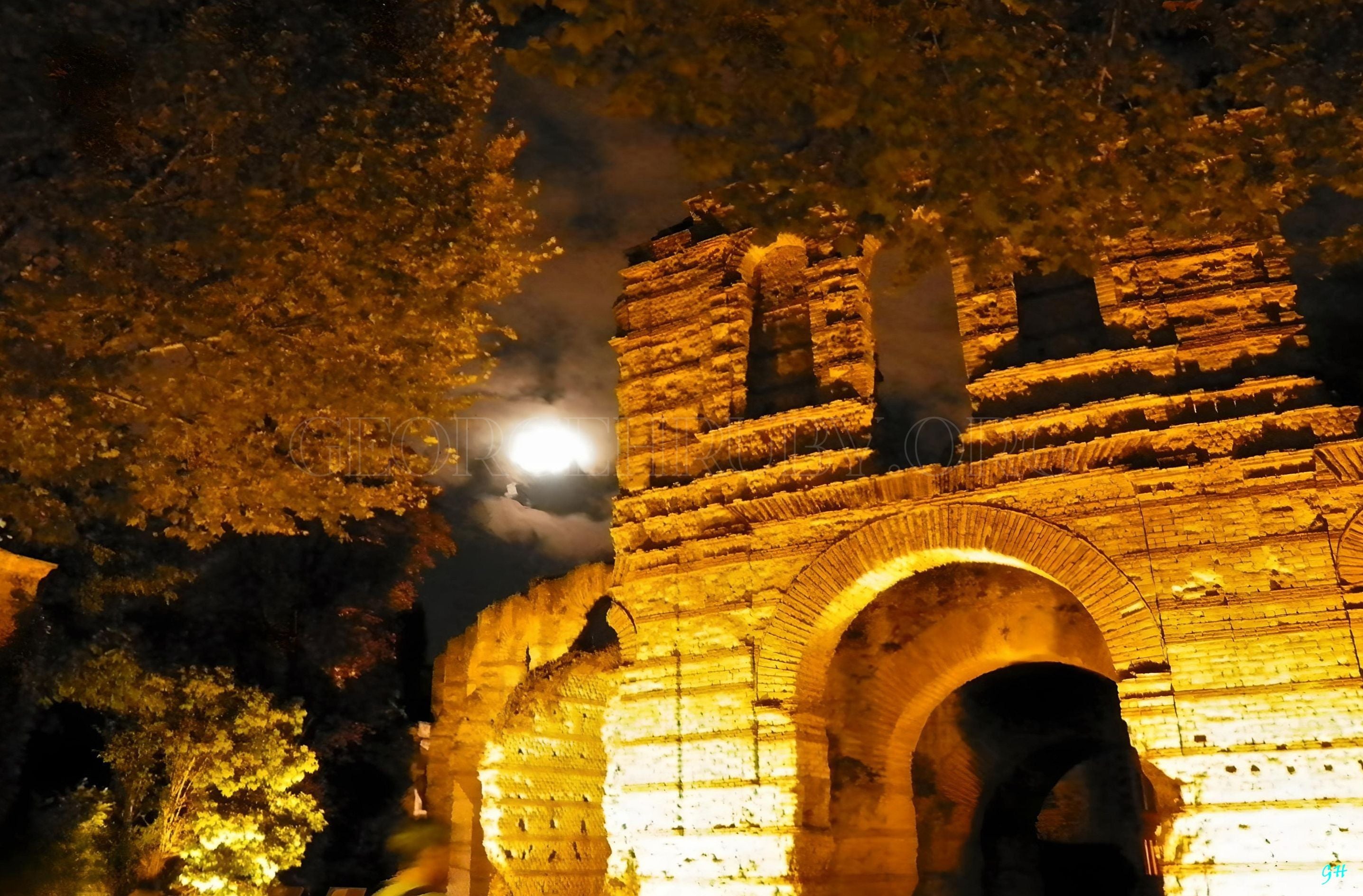 Gladiators' Gate under Full Moon - Roman Coliseum