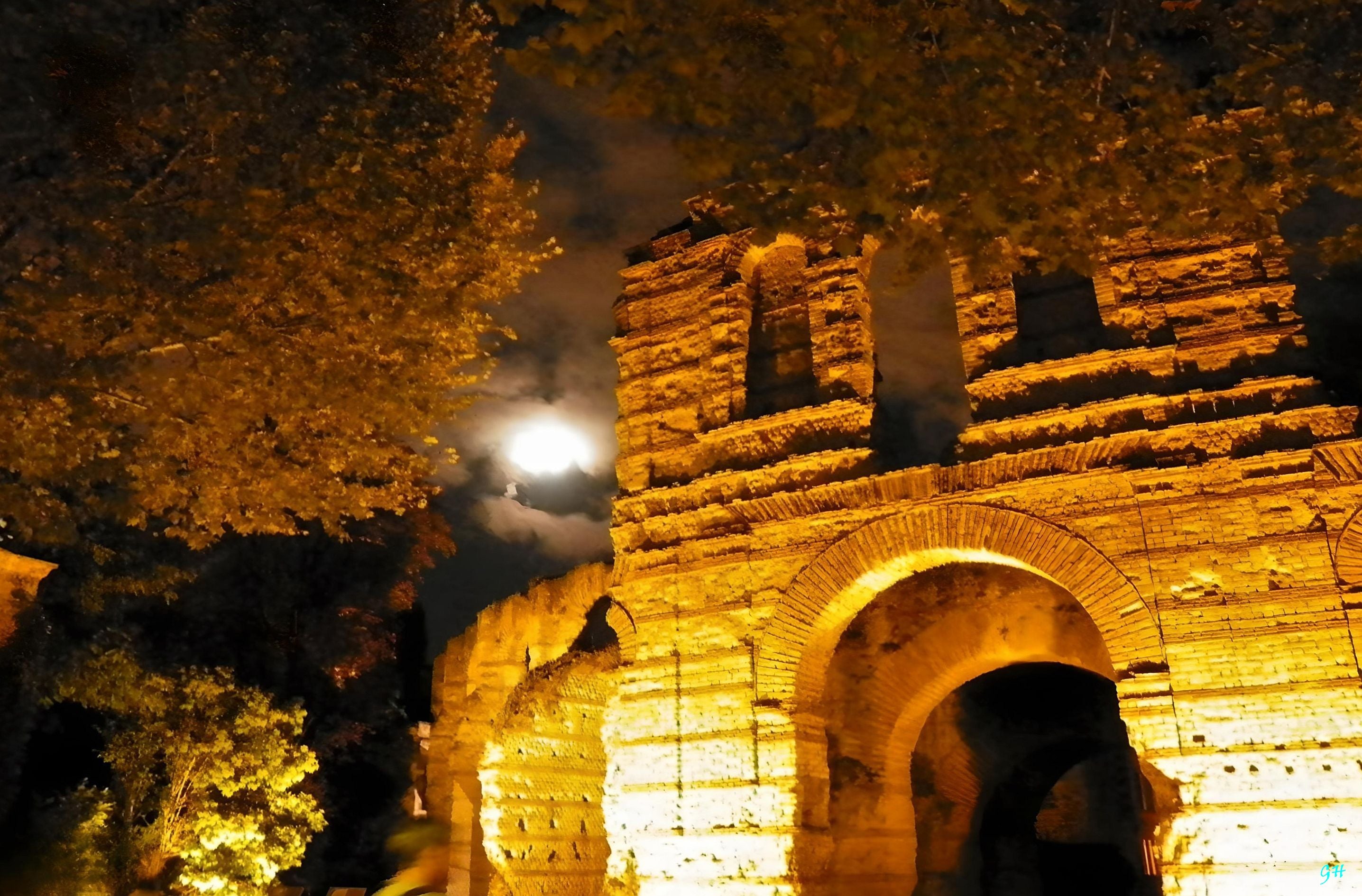 Gladiators' Gate under Full Moon - Roman Coliseum