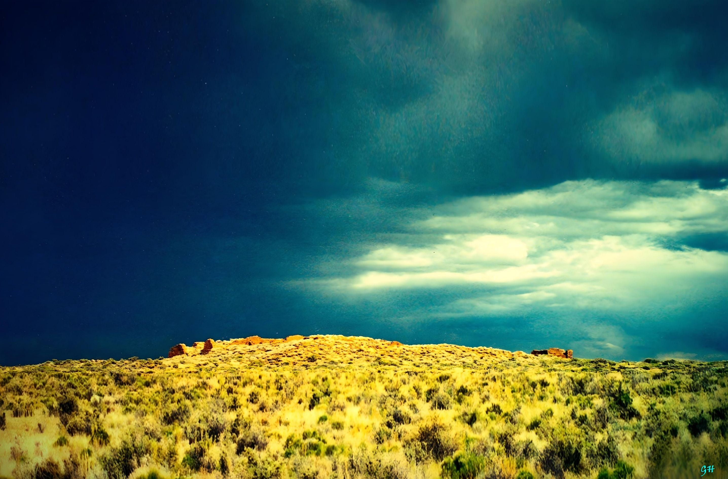 Anasazi Ruin Under Approaching Storm