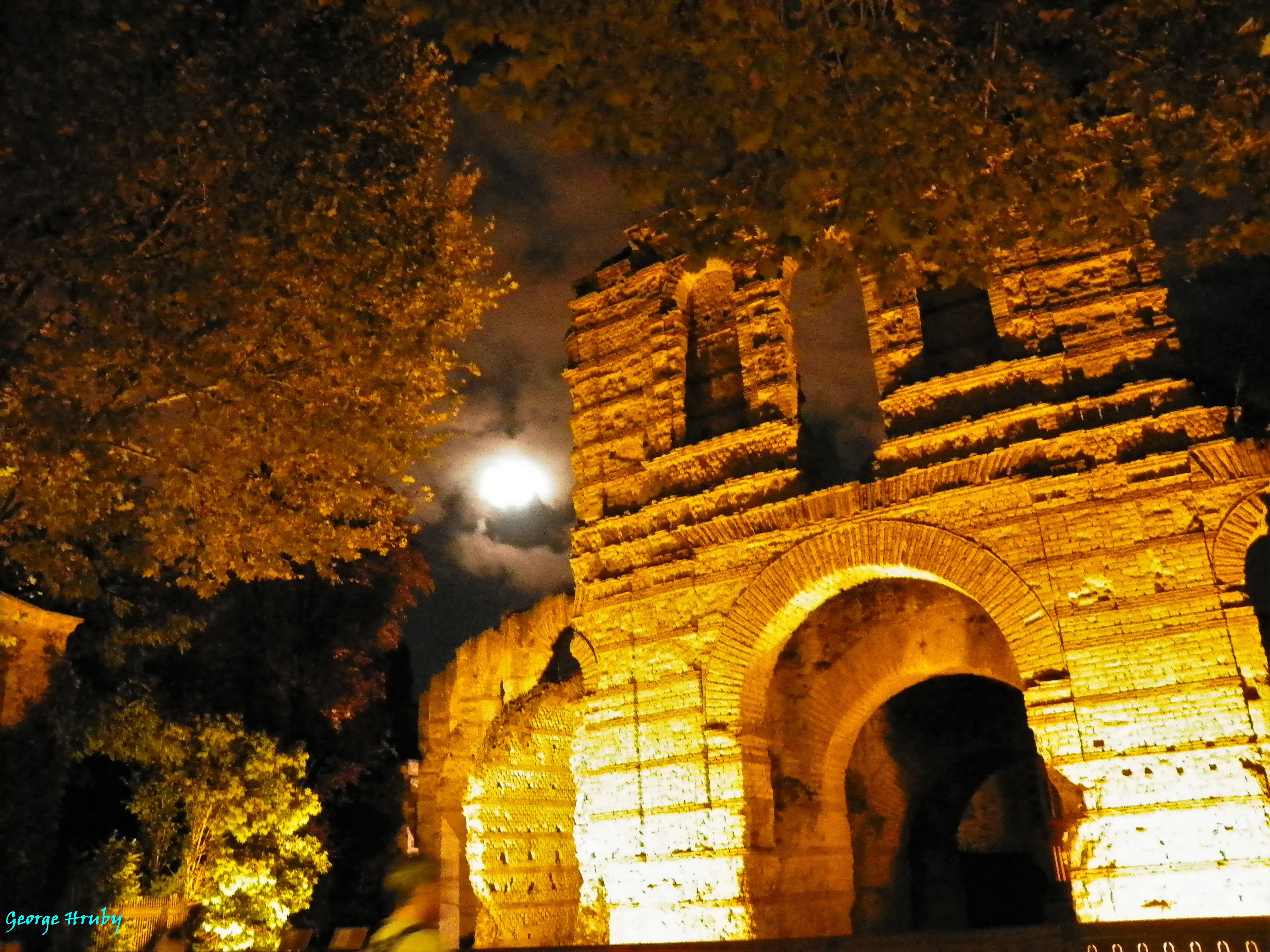 Gladiators' Gate under Full Moon - Roman Coliseum