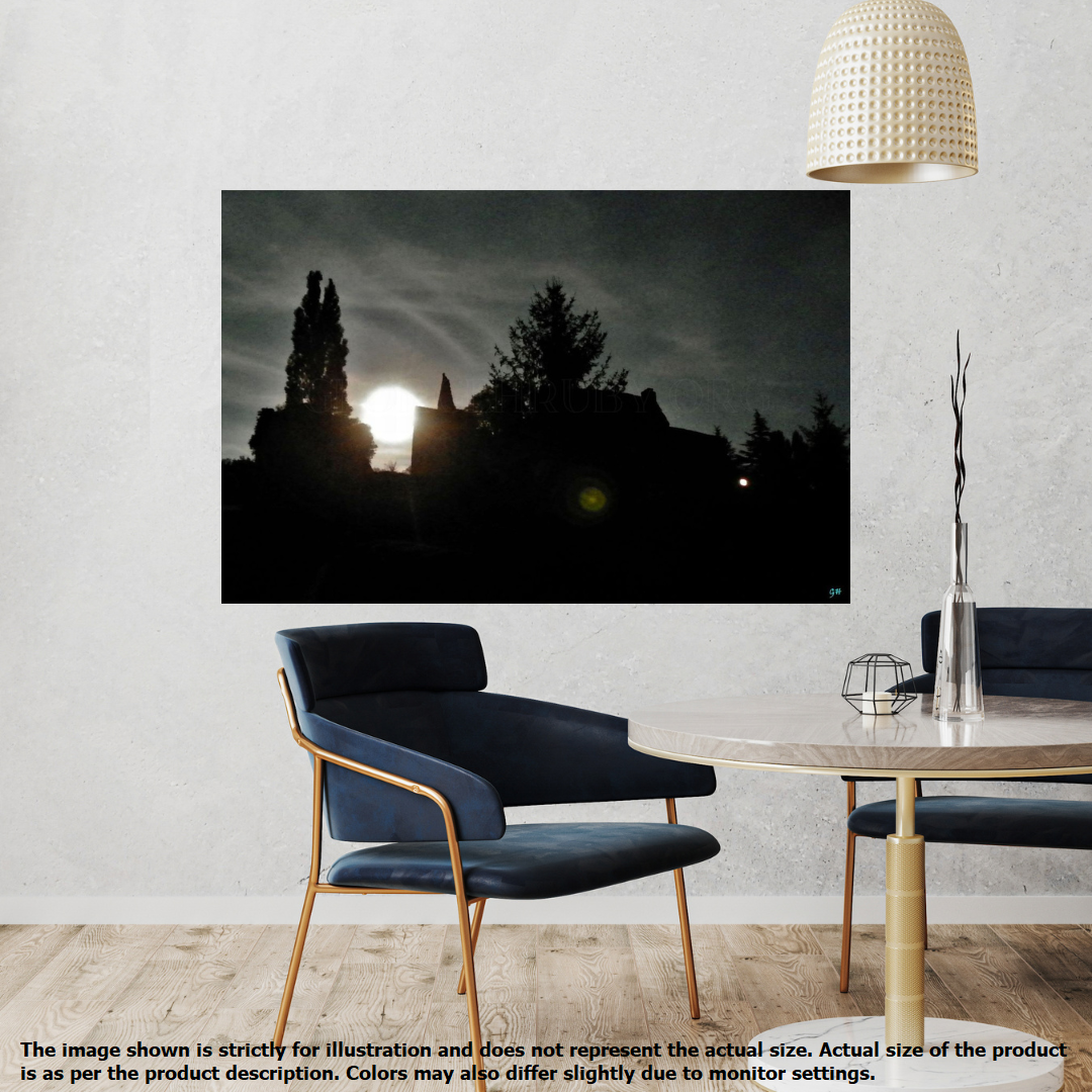 Medieval Castle under Super Moon with Orb