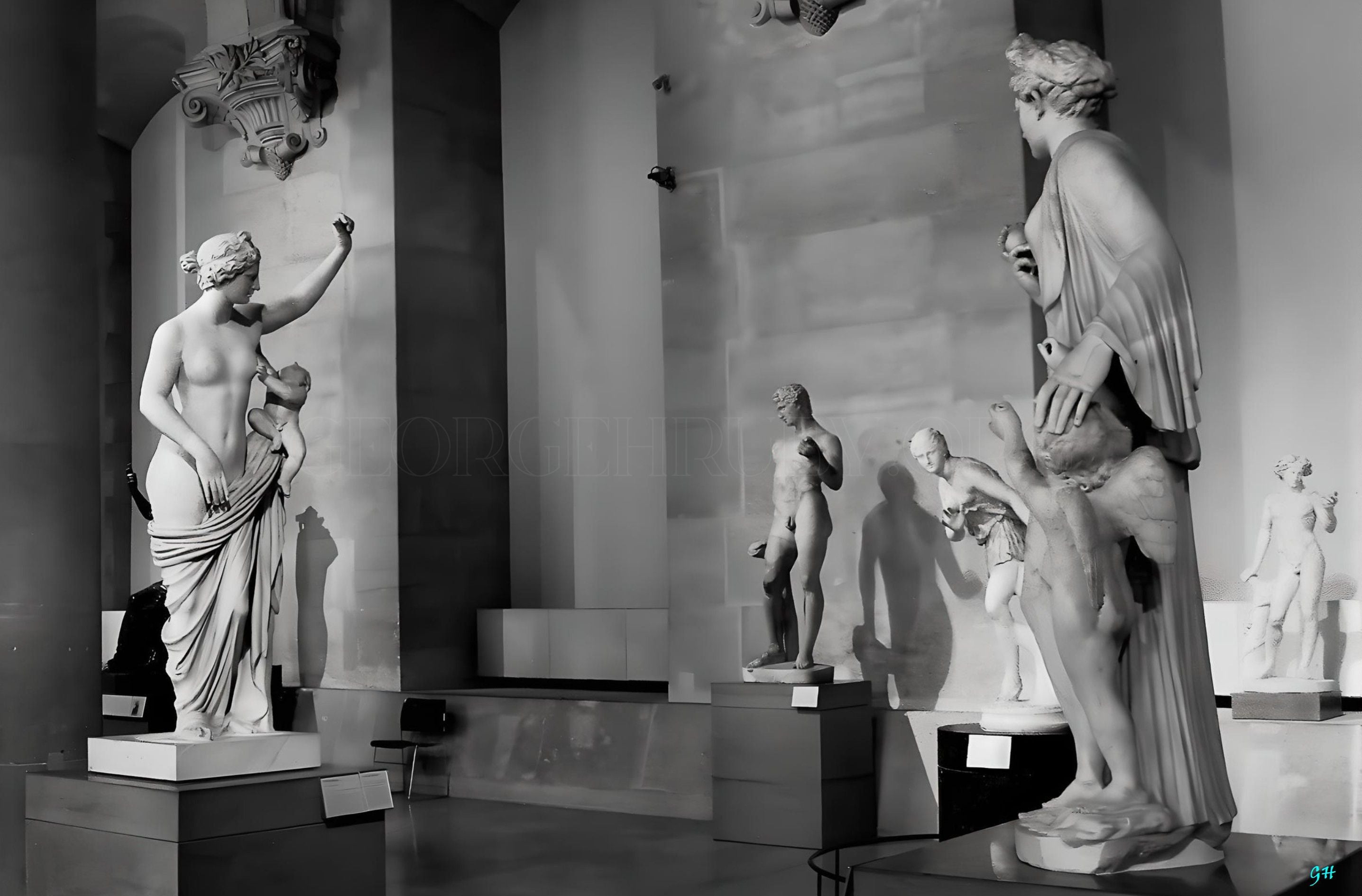 Alone in a Room of Statues